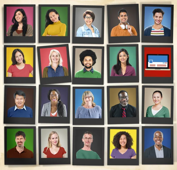 人们的脸上，社区概念的多样性 — 图库照片