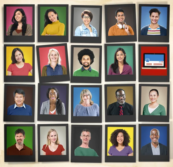 Diversiteit van gezichten van mensen, communautair Concept — Stockfoto