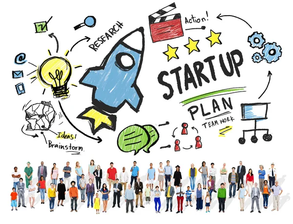 Persone diverse e Start Up Concept — Foto Stock