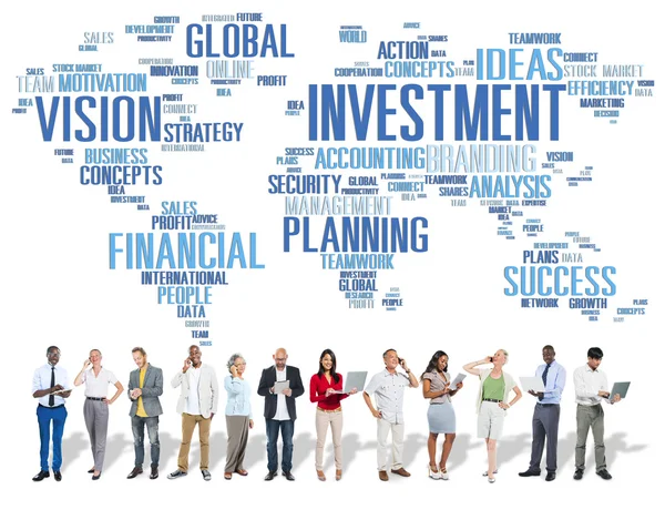 Investeringar, Global affärsverksamhet, vinst och bank — Stockfoto