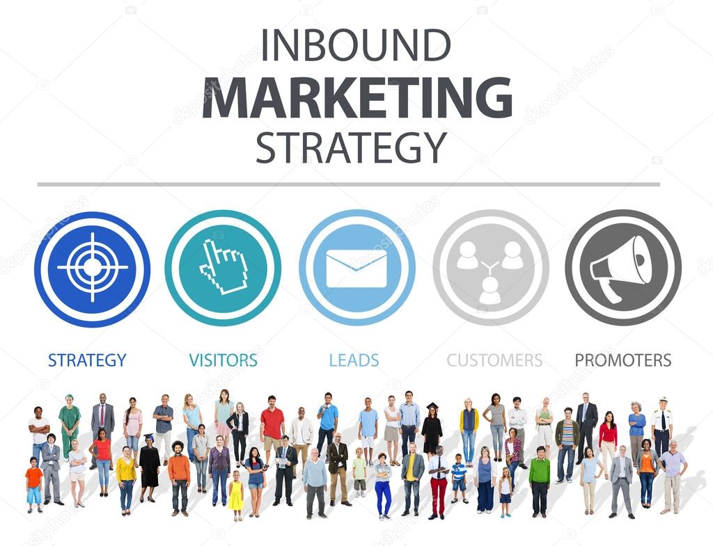 Diverse people and Inbound Marketing Concept