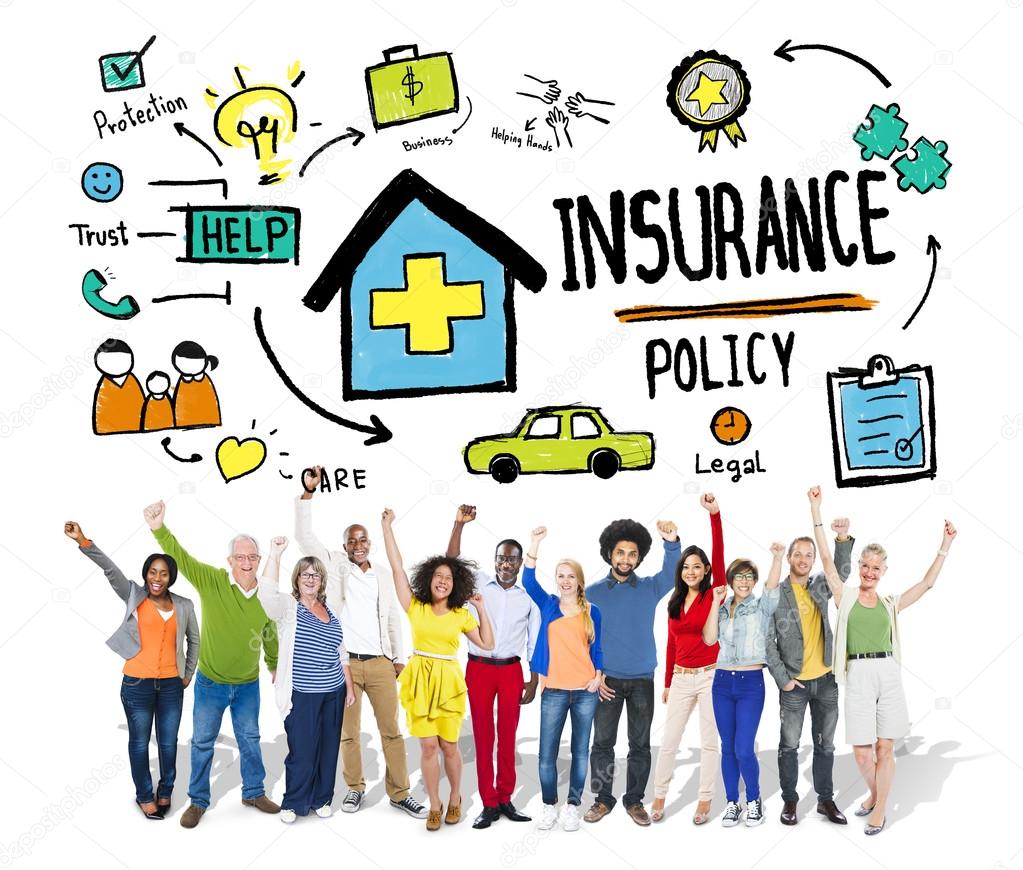 Casual People and Insurance Policy Concept