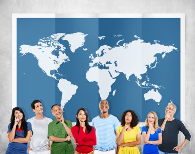 Grup insanlar düşünce ve dünya uluslararası kavramı