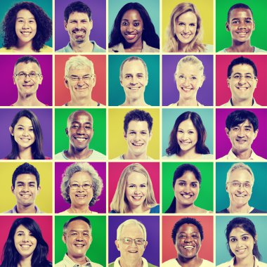 Grup çeşitlilik insanlar kavramının protrait