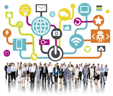 iş adamları ve global iletişim kavramı