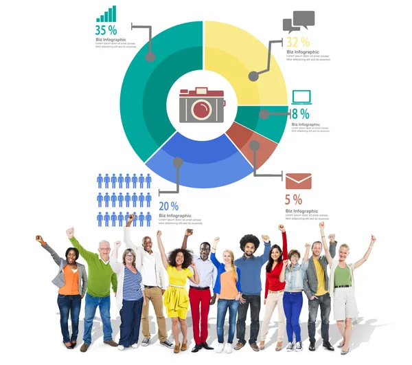 Diversidad Personas y análisis Concepto de Marketing —  Fotos de Stock