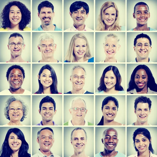 Różnorodność, grupa ludzi portretu, Wspólnoty i szczęścia — Zdjęcie stockowe
