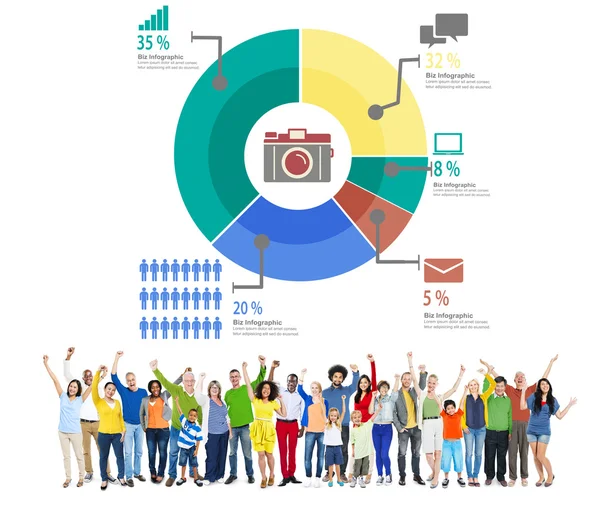Diversidade Pessoas e Análise Conceito de Marketing — Fotografia de Stock