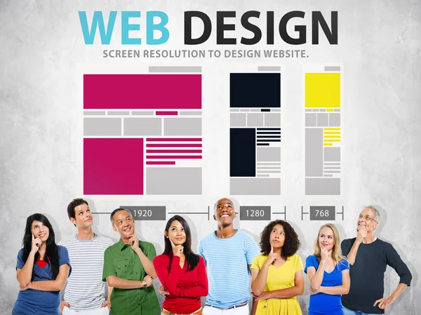 Web Design és a média információkat koncepció — Stock Fotó