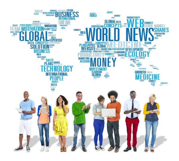 Világ Hírek a globalizáció fogalma — Stock Fotó