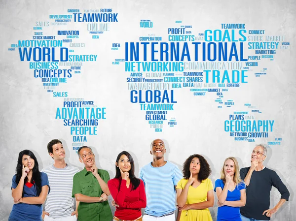 形形色色的人和国际世界全球网络全球化国际概念 — 图库照片