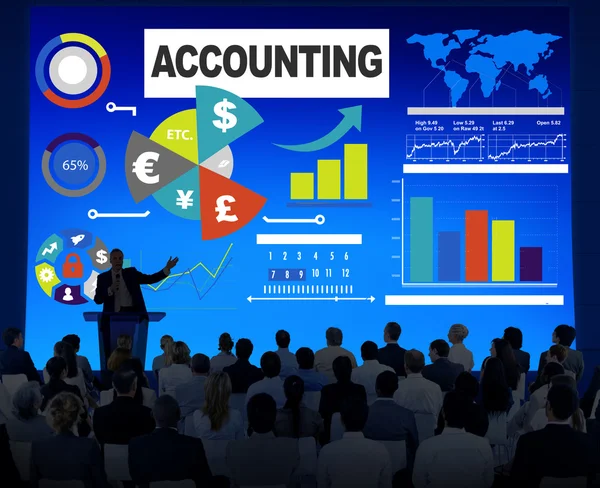 Diverse people and Accounting Analysis — Stock Photo, Image