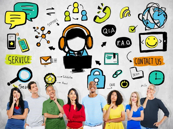 Persone diverse e Customer ServiceConcept — Foto Stock