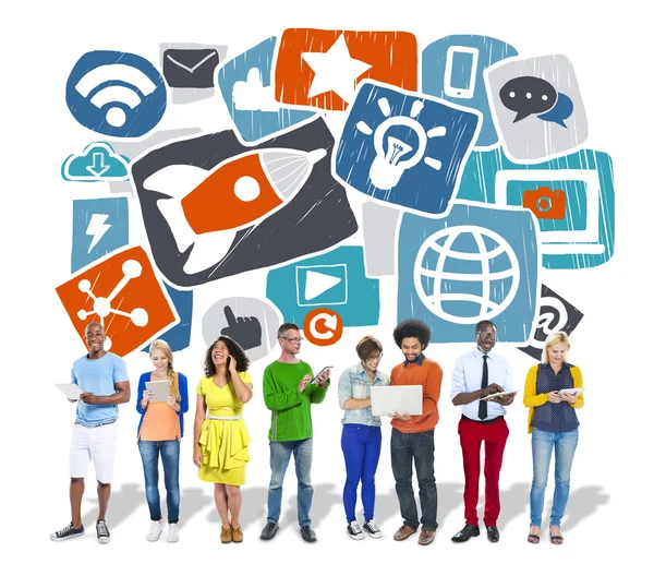 People Media Social Network — Stock Photo, Image