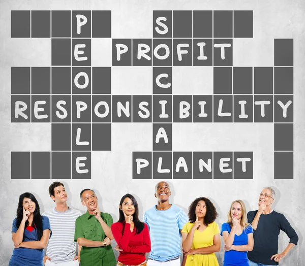 Menschen denken und soziale Verantwortung Konzept — Stockfoto