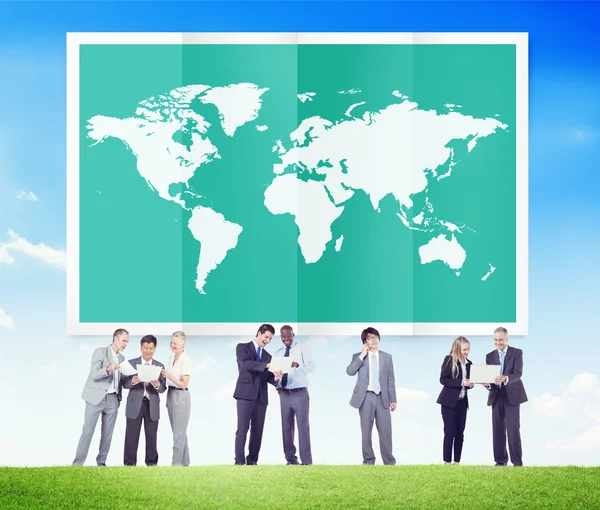 Business people and World Global Business — Stock Photo, Image