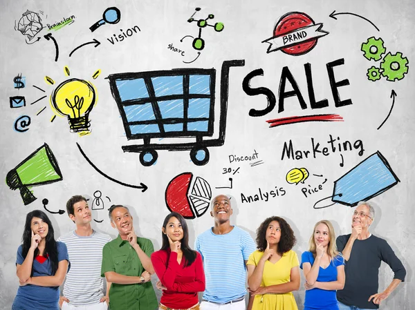 Diverse people and Sale Concept — Stock Photo, Image
