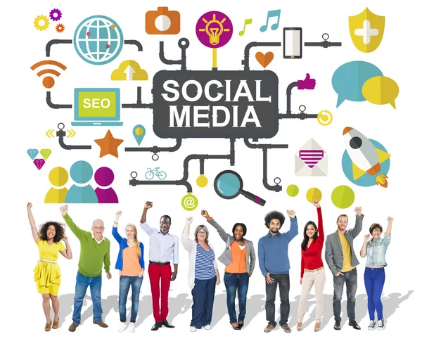 Sociala nätverk anslutning koncept — Stockfoto
