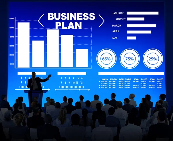 People at seminar about Business plan — Stock Photo, Image