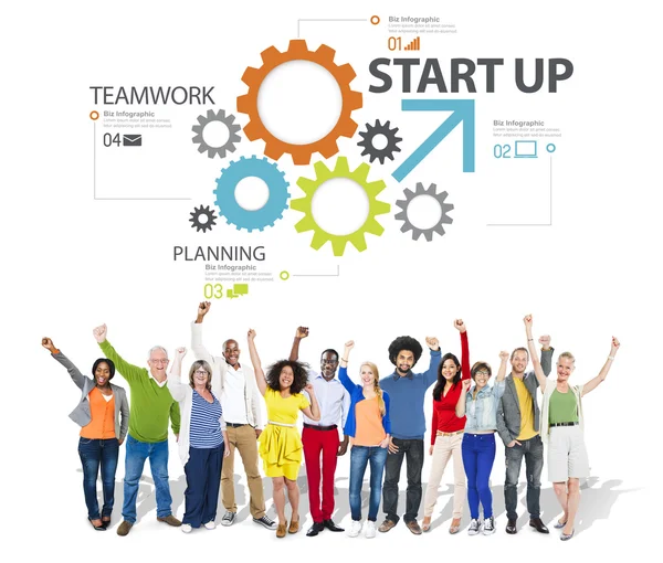 Groep van mensen en strategie Teamwork Concept — Stockfoto