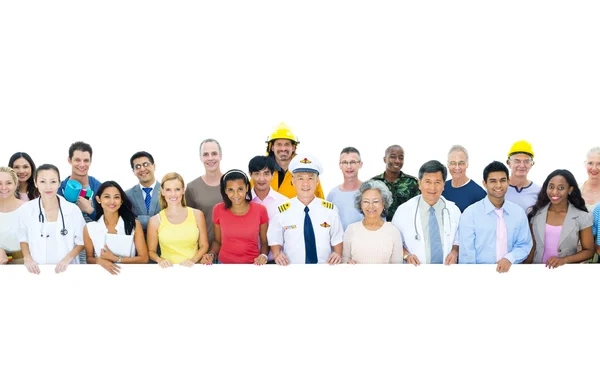 Diversiteit mensen permanent samen — Stockfoto