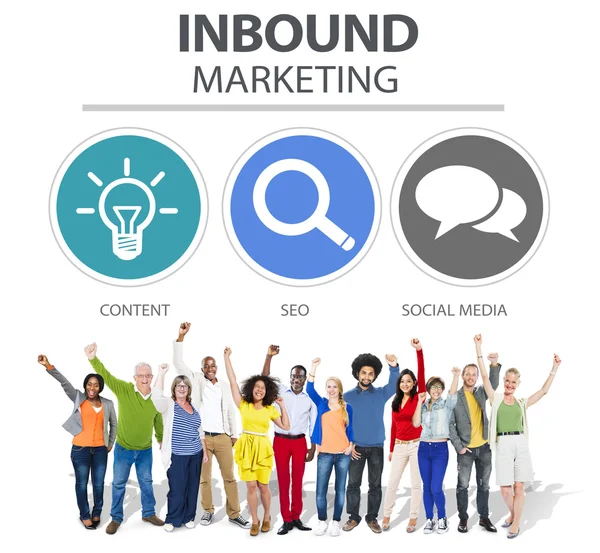 Inbound Marketing Commerce Content Social Media Konzept — Stockfoto