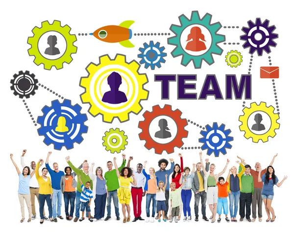 Verschiedene Menschen Getriebe Corporate Team-Konzept — Stockfoto