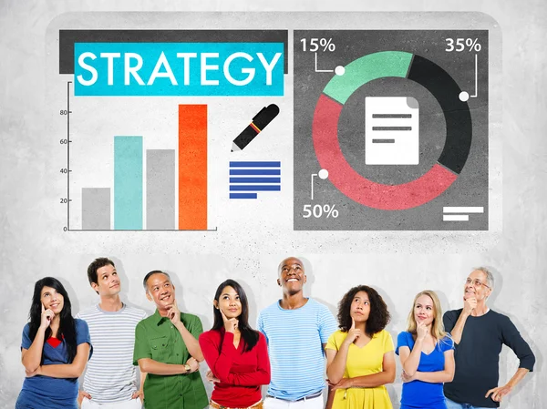 Strategia Marketing e Diagramma Concetto — Foto Stock