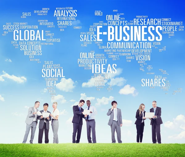 Business people and E-Business — Stock Photo, Image