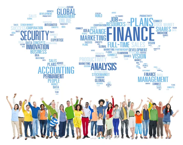 Group of People and Global Finance Concept — Stock Photo, Image