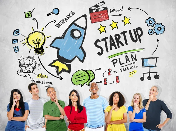 Persone diverse e Start Up Concept — Foto Stock