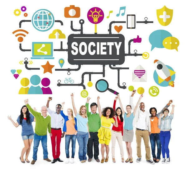 Sociedad Concepto de medios sociales — Foto de Stock