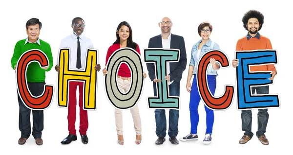 Group of People Holding Word Choice — Stock Photo, Image