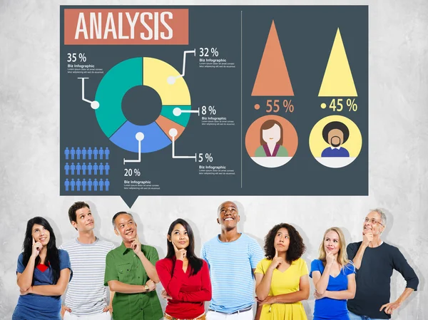 Analyse van Marketing en Diagram Concept — Stockfoto