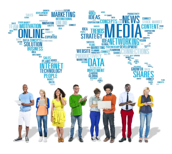 Diversity People and Social Media Concept — Stock Photo, Image