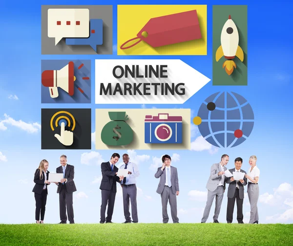 Online Marketing Branding Global Communication — Stock Photo, Image