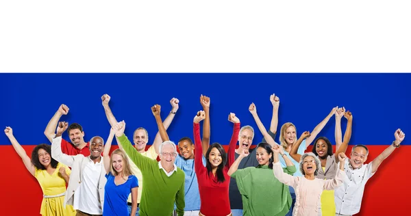 Diversiteit mensen permanent samen — Stockfoto