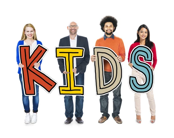 People Holding Letters Kids, Concepts — Stock Photo, Image