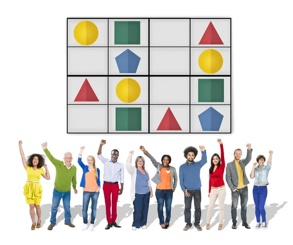 Diverse people and Sudoku Puzzle — Stock Photo, Image