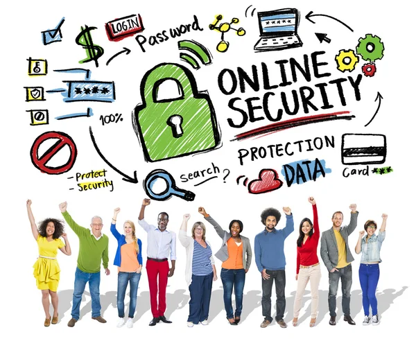 オンラインのセキュリティとインターネットの安全コンセプト — ストック写真