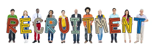 Group of People Holding Letter Recruitment — Stock Photo, Image