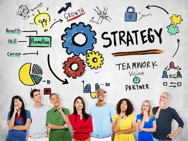 Persone diverse e concetto di strategia — Foto Stock