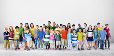 Grup çok ırklı çocuk