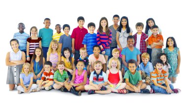Grup çok ırklı çocuk