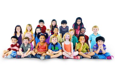 Grup çok ırklı çocuk