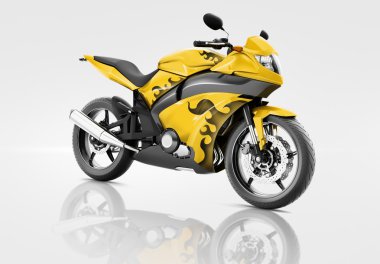 Motosiklet binici çağdaş sarı