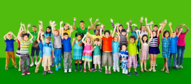 Grup çok ırklı çocuk