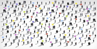 İletişim insanlar çeşitli kalabalık iş adamları