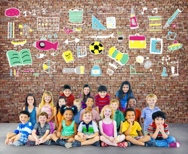 Grup çocuk hobi konseptiyle