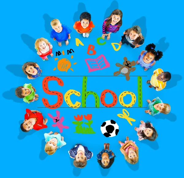 Education Concept with group of children — Stock Photo, Image